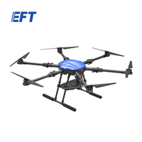 EFT E610P Drone de transport logistique à longue autonomie, pliable, avec châssis en fibre de carbone, 6 rotors, charge utile de 10 kg, kit de drone de transport industriel