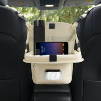 Organisateur de siège arrière de voiture en cuir YECAI, support de rangement réglable pour tablette, jouets, déchets, organiseurs de voiture pour siège arrière