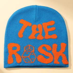 Bonnet motif araignée gothique Y2K pour femme Bonnet tricoté en <span class=keywords><strong>laine</strong></span> acrylique chaude avec doublure camouflage Logo personnalisable pour vêtements de plage - Product Image 1