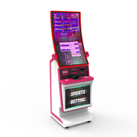 Borne de jeu interactive 27 pouces à écran tactile avec lecteur de codes QR pour le rachat de billets, kiosque libre-service pour intégrateurs de systèmes de casino, en métal