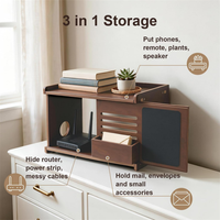 Organisateur de bureau multifonctionnel en bois avec tableau noir pour trier le courrier et support de routeur, idéal pour le bureau et la maison