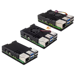 Funda protectora de ventilador de refrigeración de aleación de aluminio para Raspberry <span class=keywords><strong>Pi</strong></span> 5 componentes electrónicos de radiador pasivo de ventilador simple o doble - Product Image 1