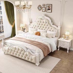 Villa hôtel meubles <span class=keywords><strong>palais</strong></span> français lit à baldaquin King Size lits en bois ensembles de meubles de chambre lit Chesterfield pour <span class=keywords><strong>la</strong></span> maison - Product Image 3