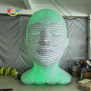 Quảng cáo <span class=keywords><strong>Inflatable</strong></span> điêu khắc đầu bơm hơi khổng lồ animatronic khuôn mặt con người với LED ánh sáng - Product Image 2