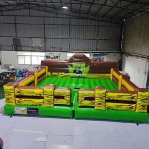 Commercial Used Adults 5x5m Inflatable Bull Riding Machine Inflatable Rodeo Mechanical Bull Game For Sale