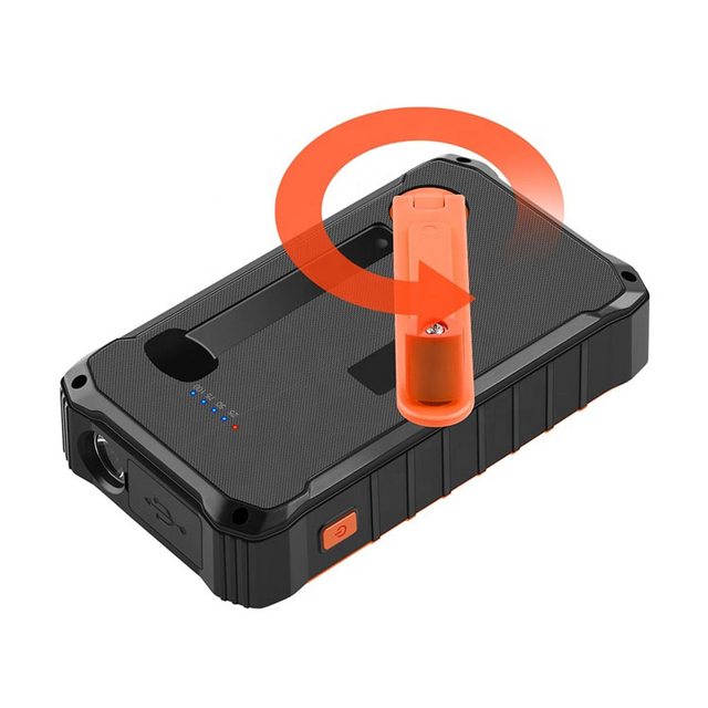 Trending Products 2023 New Arrivals Hand Crank 12000mah Solar Charger Power Bank for Emergency Use