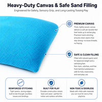 Poufs carrés en toile imprimés sur mesure, sacs de sable pour enfants, jeu de Cornhole, pouf en coton robuste pour l'école, l'éducation physique et les sports