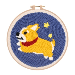 Kit de Bordado Punch Needle XIXI con Diseño de Corgi Hecho a Mano, con Marco, para Decoración Navideña, Tipo de Hilo - Product Image 5