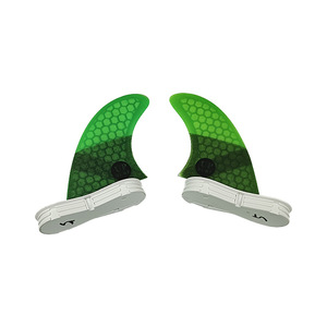 Ailerons de surf Upsurf GL en fibre de verre nid d'abeille, double languette, queue verte - Product Image 1