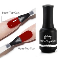 Gelsky Professional Nail Salon Top Coat Ongles mats Colle amovible Gel Soak Off Top Coat