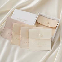 Pochette à bijoux en microfibre PandaSew, emballage cadeau pour boucles d'oreilles, collier, bague, bouton pression avec logo personnalisé