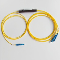 Fiber PLC Splitter 1x2 Tipe ABS Rasio Pembagian 50/50 Konektor LC/UPC Penggunaan FTTX 1260-1650nm