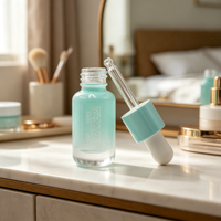 Flacon en verre pour soins de la peau avec compte-gouttes, conteneur rechargeable pour huiles essentielles, emballage cosmétique personnalisé pour huiles essentielles, sérums et parfums