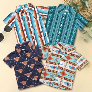 New Arrivals Trẻ Em Trai Aztec Áo Sơ Mi Mùa Hè Ngắn Tay Áo Bé Trẻ Em Bé Trai T-Shirts Polo Áo Sơ Mi - Product Image 3