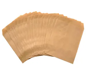 Sancai 100-חבילת קראפט נייר שקיות פינוק שטוח לטובת תיק עבור כריך חטיפים קוקי פופקורן מסיבת קטן מתנת תיק