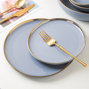 Hot Bán Men Bắc Âu Phong Cách Bộ Đồ Ăn Gốm Tấm Món Ăn Bộ Đồ Ăn Sang Trọng Bộ Sứ Matt Tấm Nhà Hàng Bộ Đồ Ăn Thiết Lập - Product Image 3