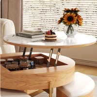 Table basse pliable réglable en bois de style nordique, mécanisme de levage durable, facile à nettoyer, ensemble moderne et minimaliste pour salon