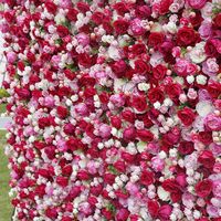 SEZON 1*1M Rote Rosen Blumenwand Hochzeit Kulisse Party Dekoration Seidenblumen Paneel 3D künstliche Blumenwand