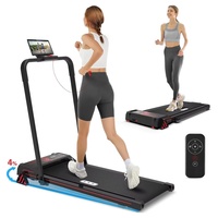 Tapis roulant pliable sous le bureau, 2,25 HP, 265 LBS, inclinaison manuelle à 3 niveaux, écran LED, télécommande, machine de fitness compacte pour la maison