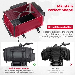 Échantillon gratuit Sac de protection de moto 600D/RPET Sac de rangement à grande capacité Sac à outils imperméable Sac de selle de moto - Product Image 4