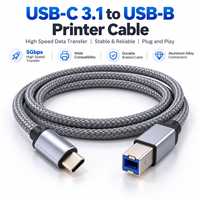 Kabel kepang USB C USB B 2.0 untuk Epson untuk HP untuk Canon MacBook Pro Samsung untuk pencetak mikrofon kamera
