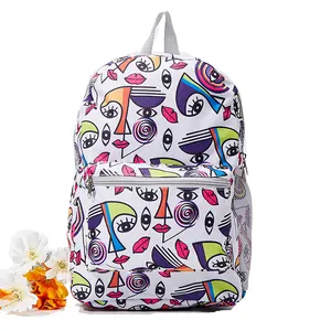 Lip Print Girl Face Leisure Lighten The Burden School Bag For Teen Student With Special Design