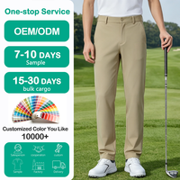 Pantalon de golf pour homme ODM, kaki, coupe droite classique, décontracté, séchage rapide, extensible