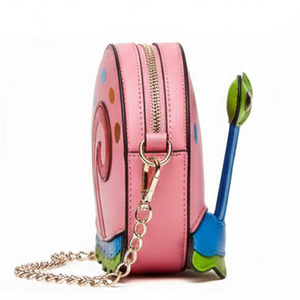 Bolso Bandolera con Forma de Caracol, Bonito y Moderno, de Cuero Sintético Rosa, Bolso Redondo de Hombro, Mini Bolso Divertido de Dibujos Animados para Niñas, 2025 - Product Image 2