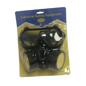 Masker karet Respirator dengan kacamata, kemasan karton Filter ganda Anti debu semprot Anti berbahaya <span class=keywords><strong>Gas</strong></span> kimia masker mascarilla - Product Image 1