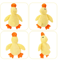 Jouet pour chien en peluche couineur petit canard jaune, jouets à mâcher doux et résistants pour animaux de compagnie, jouets durables anti-morsure pour chats et chiens