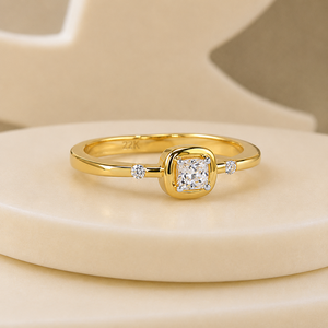 Bague carrée en or 22 carats avec cristaux Bhavsar pour filles, bijou élégant pour anniversaire, mariage, fête et cadeau - Product Image 3