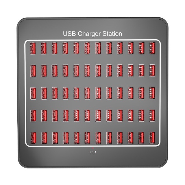 60-port 300W Power Adapter Mobile Phone Charging Station Studio Office USB Multi-port Desktop Charger 4-Year