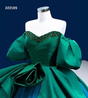 Feishiluo Robes de soirée de style contemporain pour femmes modernes Robe de bal avec double train long en tulle disponible en grandes tailles