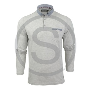 เสื้อโปโลผ้าฝ้ายแขนยาวผู้ชาย,เข้ารูป - Product Image 1