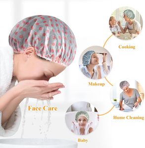 Bonnet de Douche Réutilisable Double Couche en Tissu Éponge Doublé PEVA Écologique de Luxe Personnalisé et Imperméable - Product Image 6