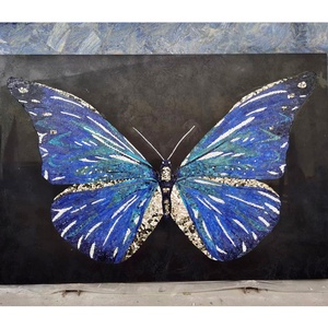Mosaïque en marbre à motif de médaillon en pierre, design papillon, incrustation artistique, carrelage de sol et mur de fond en mosaïque de marbre - Product Image 2