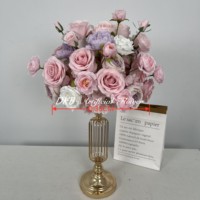 Arrangement floral en soie de haute qualité, boule de fleurs artificielles en roses pour centre de table et décoration d'événements
