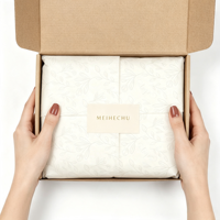 Étiquettes d'emballage cadeau en papier crépon biodégradable avec logo personnalisé pour vêtements, cosmétiques, chaussures, sous-vêtements, perruques