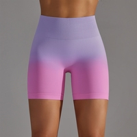 Celana Pendek Olahraga Wanita High-Waisted Seamless Candy Gradient Training Tight, Cocok untuk Lari, Fitness, dan Yoga