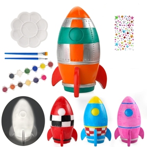 Lámpara de Noche 3D DIY con Diseño de Cohete Espacial y Astronauta, Iluminación Cálida para Dormitorio, Decoración del Hogar - Product Image 5