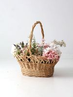 JY Sacs à Fleurs Transparents pour la Fête des Mères Bouquets Cercle Vide Osier Willow Basket Elégant Vase Vide Idée Cadeau