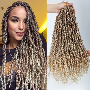 Extensiones <span class=keywords><strong>de</strong></span> cabello trenzado <span class=keywords><strong>de</strong></span> 12-28 pulgadas, cabello sintético pretrenzado con ondas al agua, ombré, Passion Twist - Product Image 2