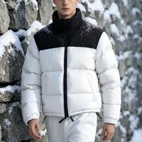 Veste d'hiver pour homme à col montant, fermeture éclair sur le devant, unie, décontractée, classique, brodée