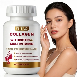 แคปซูลคอลลาเจน - พร้อมวิตามินซีและกรดไฮยาลูโรนิก อาหารเสริมสำหรับการเจริญเติบโตของเส้นผม ผิวหนัง เล็บ ข้อต่อ และสุขภาพกระดูก - Product Image 5