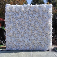 Mur de fleurs artificielles roses enroulable DKB Luxury 8ft x 8ft pour mariages et événements de Noël