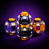 Bola Antiestrés con Luz LED de Fantasma de Halloween, Bola Giratoria Impresa en 3D con Luz LED para Aliviar la Ansiedad