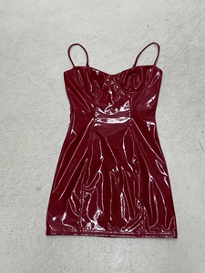 Vestido Festivo de Fiesta, Mini Halter de PU Brillante con Push-Up Incorporado y Paneles Transparentes, Atuendo para Fiesta de Navidad - Product Image 6