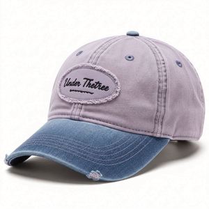 หมวกเบสบอลเดนิม 5 แผงปักโลโก้แบบคลาสสิกสั่งทำพิเศษ คุณภาพสูง ปีกโค้ง สปอร์ต ยูนิเซ็กส์ ทรงแด๊ดแฮท ลายปักแบบกระดุมเดี่ยว - Product Image 4