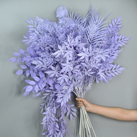 Dekorasi Dinding Gapura Pernikahan DREA, Daun Buatan, Bunga Plastik Putih Pink Lilac untuk Dekorasi Pernikahan