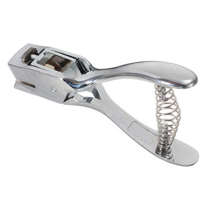 Perfurador de buraco único de 3*15mm, furo oval portátil com mola para cartão de identificação, material de escritório